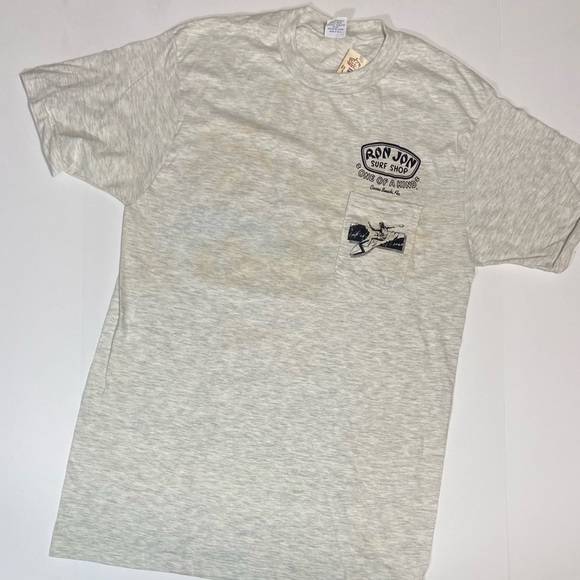 Vtg 90s Ron Jon Surf Shop Pocket T-Shirt Single Stitch - Picture 1 of 6